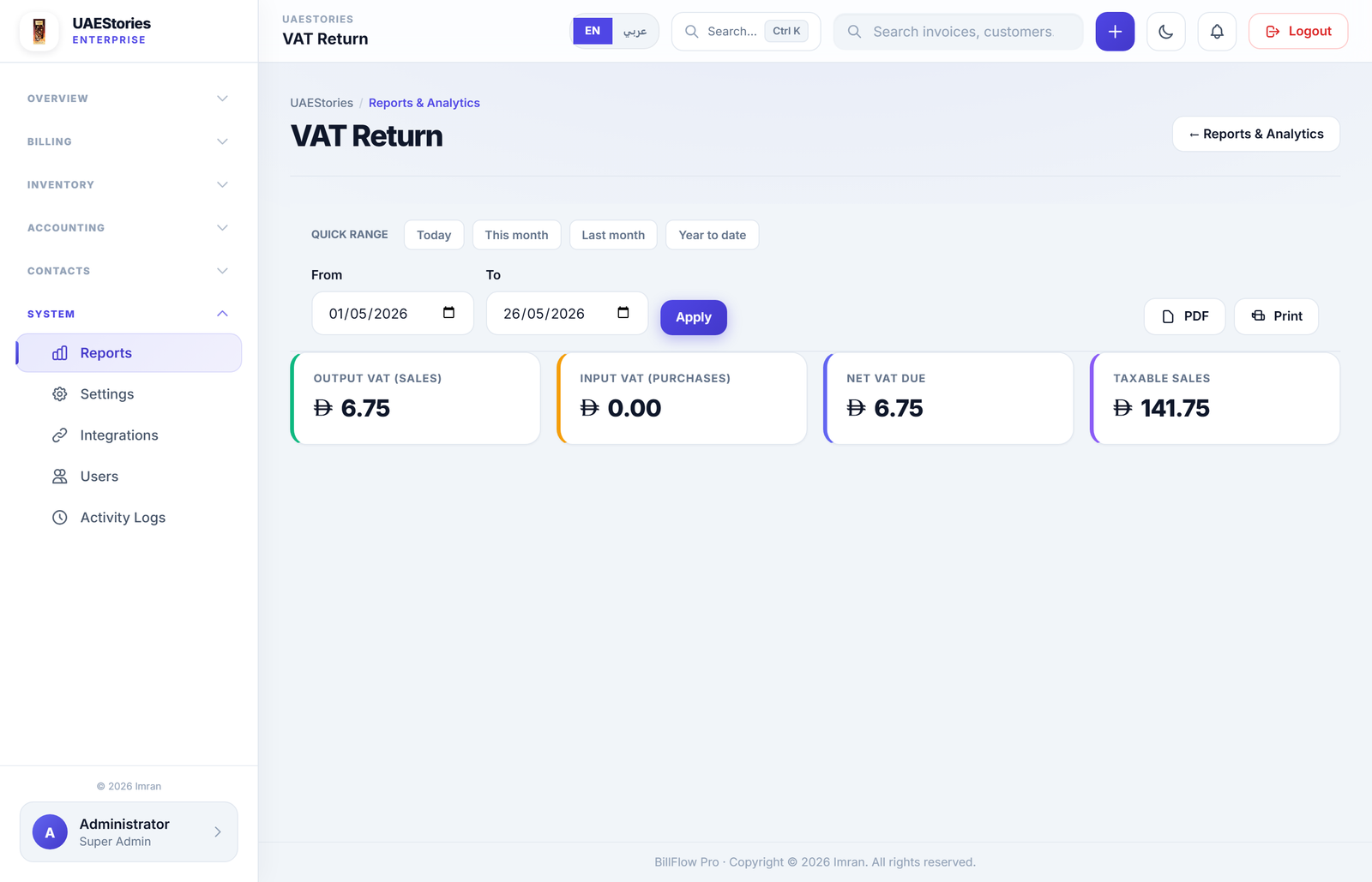 VAT return